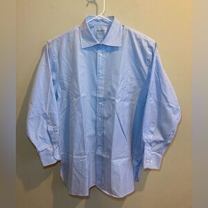 Ben Silver Charleston Fine Shirting Long Sleeve Checker Dress Shirt Mens 17.5-34